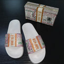 Women's Non-Slip Rhinestone Dollar Slippers - AM APPAREL