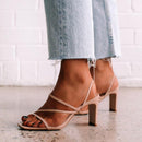 Women's Strappy 8.5cm High Heels Sandals - AM APPAREL