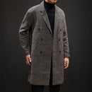 YASUG Casual Double-Breasted Mens Wool Trench Coat - AM APPAREL